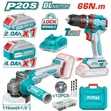 Total 20V Brushless Angle Grinder & Cordless Drill Combo - 2