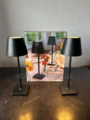 Mikasa 14" Rechargeable LED Table Lamps (Set of 2) - Black