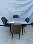 Sabon Square Marble Top Dining Set Mai Kujeru 4 - 2