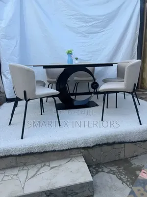 Executive Marble Top Dining Table with 6 Chairs