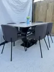 Executive Marble Top Dining Table tare da 6 Chairs - 2