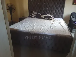 6x6 Bedframe and Foam with Bedside Cupboard and Ottoman