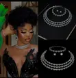 Fashion Jewelry Set - Gold-Plated Rhinestone Necklace - 2