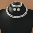 Fashion Jewelry Set - Gold-Plated Rhinestone Necklace - 3