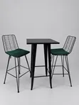 Modern 2-Seater Wire Bar Set - Kitchen Table & Stools - 1