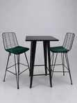 Modern 2-Seater Wire Bar Set - Kitchen Table & Stools - 2