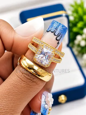 Durable Steel Wedding Ring Set - 3 Pieces