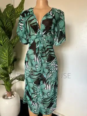 The Islandia Tropical: Gold-Flecked Resort Dress