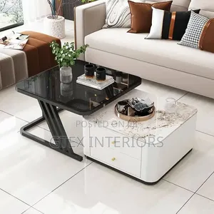 2-in-1 Gilashi da Marmara Center Table