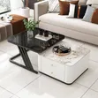 2-in-1 Glass and Marble Center Table - 1