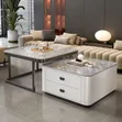 2-in-1 Glass and Marble Center Table - 2