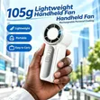 GE Rechargeable Mini Handheld Fan tare da LED Display - Beige - 2