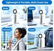 GE Rechargeable Mini Handheld Fan tare da LED Display - Beige - 3
