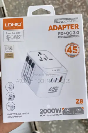 LDNIO Universal Travel Adapter 20000W PD45W