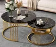 2-in-1 Luxury Center Table - White Marble - 1