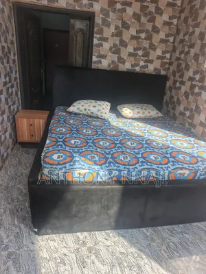 Solid 6x6 Bed Frame with Mouka Foam, Drawer & Pillows