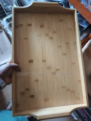 Single Wooden Serving Tray with Handles