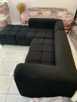L Shape Bubble Chair - 5 Seater Black Sofa - 1