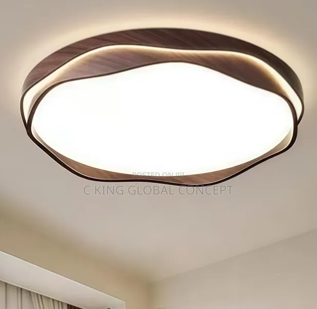 Modern LED Ceiling Light - Wood Grain Finish - 1