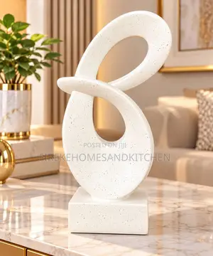 White Abstract Loop Sculpture