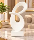 White Abstract Loop Sculpture - 1