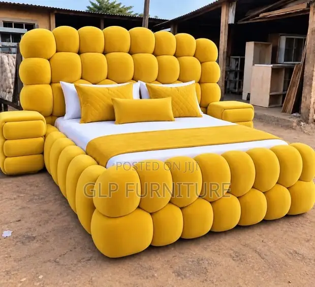 Brand New Padded Bed Frame with Side Drawers - 1