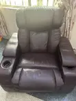 Used Deep Brown Power Recliner with Dual Cup Holders - 2