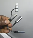 2-in-1 Type-C zu 3.5mm Headphone Adapter tare da Cajin - 2