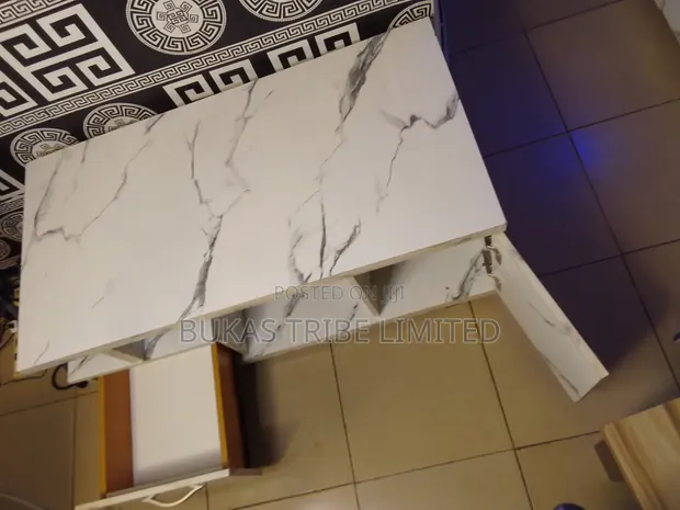 Used Square White Laminate Center Table - 1