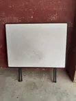 Foldable White Plastic Top Table with Metal Legs - 2