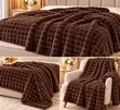 Luxurious Plush Waffle Blanket 200x220cm - 1