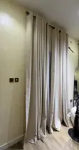 Home Interiors Beige Curtains with Iron Rods - 2