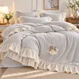 Rosy Dream Lace Bedding Set - Pink - 2