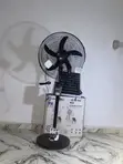 18-Inch Solar Rechargeable Fan with Panel and Bulbs - 1