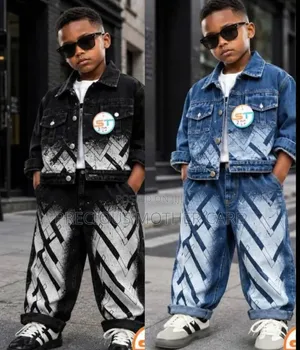 Ingantaccen Wando Jeans Bakar, Jaket & Sama na Yara (3-5Y)