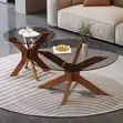 Home Interiors Round Glossy Brown Center Table - 1