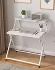 SK Foldable Computer Desk - Brown - 4