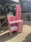 Home Interiors Dressing Mirror with Stool - Pink - 1