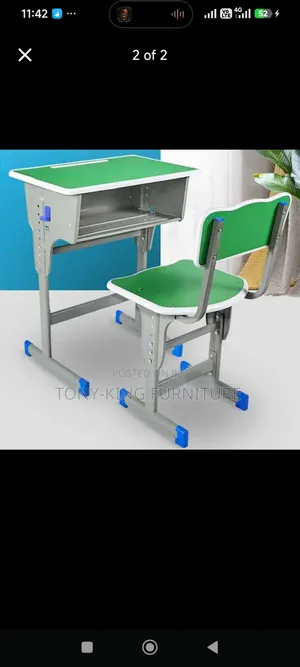 Height-Adjustable Student Desk and Chair Set