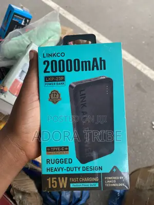 Linkco 20000mAh Power Bank - 15W Saurin Caji, Type-C