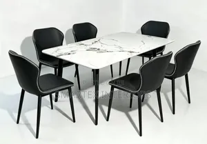 Sabon Rectangular Marble Top Dining Table da 6 Chairs