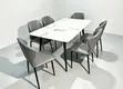 Imported Quality Marble Top Dining Table with 6 Chairs - 2