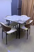 Marble Square Dining Table with 4 Chairs - Brand New - 2