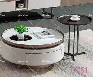 Home Interiors Center Table with Drawer and Side Stool