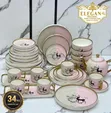 34pcs Ceramic Dinner Set - Sabon Abu - 1
