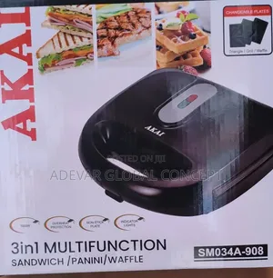 Akai 3-in-1 Mai Ayyuka Da Yawa Mai Yin Gurasa (Sandwich, Panini, Waffle)