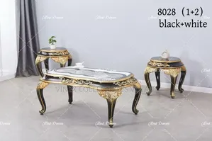 Royal Semi-Circle Center Table da Side Stool 2