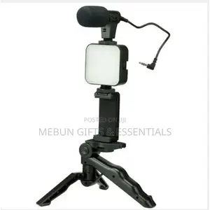 3-in-1 Vlogging Video Making Kit with Mic, Light, Tripod