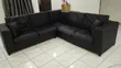 Large L-Shaped Sectional Sofa - Black Leather - 3