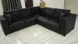 Large L-Shaped Sectional Sofa - Black Leather - 4